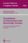 Image for Foundations of information and knowledge systems: First International Symposium, FoIKS 2000, Burg, Germany, February 14-17, 2000 : proceedings : 1762