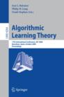 Image for Algorithmic learning theory: 17th international conference ALT 2006 : Barcelona, Spain, October 2006 : proceedings : 4264