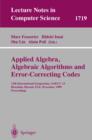 Image for Applied Algebra, Algebraic Algorithms and Error-Correcting Codes: 13th International Symposium, AAECC-13 Honolulu, Hawaii, USA, November 15-19, 1999 Proceedings