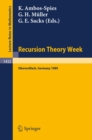 Image for Recursion Theory Week: Proceedings of a Conference Held in Oberwolfach, Frg, March 19-25, 1989