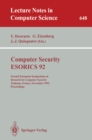 Image for Computer Security - ESORICS 92: Second European Symposium on Research in Computer Security, Toulouse, France, November 23-25, 1992. Proceedings : 648