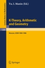 Image for K-theory, Arithmetic and Geometry: Seminar, Moscow University, 1984-1986
