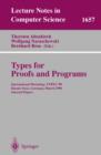 Image for Types for proofs and programs: international workshop, TYPES&#39;98, Kloster Irsee, Germany, March 27-31, 1998 : selected papers