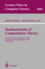 Image for Fundamentals of computation theory: 12th International Symposium, FCT&#39;99 Iasi, Romania, August 30-September 3, 1999 : proceedings