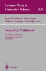 Image for Security protocols: 6th international workshop, Cambridge, UK, April 1998 : proceedings