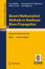Image for Recent Mathematical Methods in Nonlinear Wave Propagation: Lectures given at the 1st Session of the Centro Internazionale Matematico Estivo (C.I.M.E.), held in Montecatini Terme, Italy, May 23-31, 1994