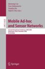 Image for Mobile Ad-hoc and Sensor Networks : Second International Conference, MSN 2006, Hong Kong, China, December 13-15, 2006, Proceedings