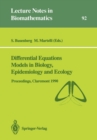 Image for Differential Equations Models in Biology, Epidemiology and Ecology