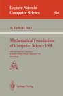 Image for Mathematical Foundations of Computer Science 1991