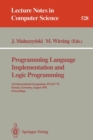 Image for Programming Language Implementation and Logic Programming