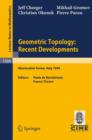 Image for Geometric Topology: Recent Developments