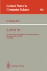 Image for LATIN &#39;92 : 1st Latin American Symposium on Theoretical Informatics, Sao Paulo, Brazil, April 6-10, 1992. Proceedings