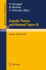 Image for Ergodic Theory and Related Topics III