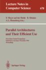 Image for Parallel Architectures and Their Efficient Use