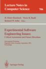 Image for Experimental Software Engineering Issues: : Critical Assessment and Future Directions. International Workshop, Dagstuhl Castle, Germany, September 14-18, 1992. Proceedings