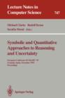 Image for Symbolic and Quantitative Approaches to Reasoning and Uncertainty
