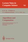 Image for Algorithms and Computation : 4th International Symposium, ISAAC &#39;93, Hong Kong, December 15-17, 1993. Proceedings
