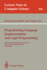 Image for Programming Language Implementation and Logic Programming : 6th International Symposium, PLILP &#39;94, Madrid, Spain, September 14 - 16, 1994. Proceedings