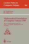 Image for Mathematical Foundations of Computer Science 1995