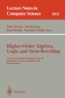 Image for Higher-Order Algebra, Logic, and Term Rewriting