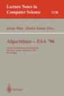 Image for Algorithms - ESA &#39;96 : Fourth Annual European Symposium, Barcelona, Spain, September 25-27, 1996. Proceedings