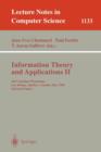 Image for Information Theory and Applications II