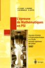Image for L&#39;epreuve de Mathematiques en PSI