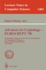 Image for Advances in Cryptology – EUROCRYPT &#39;98 : International Conference on the Theory and Application of Cryptographic Techniques, Espoo, Finland, May 31 - June 4, 1998, Proceedings