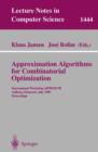 Image for Approximation Algorithms for Combinatorial Optimization : International Workshop APPROX&#39;98, Aalborg, Denmark, July 18-19, 1998, Proceedings