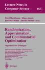 Image for Randomization, Approximation, and Combinatorial Optimization. Algorithms and Techniques