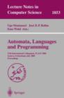 Image for Automata, Languages and Programming : 27th International Colloquium, ICALP 2000, Geneva, Switzerland, July 9-15, 2000 Proceedings