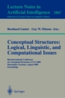 Image for Conceptual Structures: Logical, Linguistic, and Computational Issues : 8th International Conference on Conceptual Structures, ICCS 2000 Darmstadt, Germany, August 14-18, 2000 Proceedings