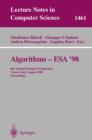 Image for Algorithms--ESA &#39;98: 6th annual European symposium, Venice, Italy, August 24-26, 1998 : proceedings : 1461
