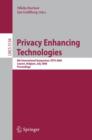 Image for Privacy Enhancing Technologies : 8th International Symposium, PETS 2008 Leuven, Belgium, July 23-25, 2008 Proceedings