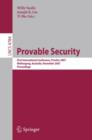 Image for Provable security  : first international conference, ProvSec 2007, Wollongong, Australia, November 1-2, 2007