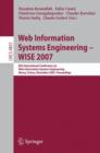 Image for Web Information Systems Engineering - WISE 2007: 8th International Conference on Web Information Systems Engineering, Nancy, France, December 3-7, 2007, Proceedings