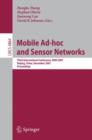 Image for Mobile Ad-hoc and Sensor Networks