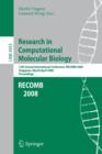 Image for Research in Computational Molecular Biology : 12th Annual International Conference, RECOMB 2008, Singapore, March 30 - April 2, 2008, Proceedings