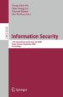 Image for Information Security : 11th International Conference, ISC 2008, Taipei, Taiwan, September 15-18, 2008, Proceedings
