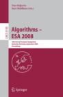 Image for Algorithms - ESA 2008 : 16th Annual European Symposium, Karlsruhe, Germany, September 15-17, 2008, Proceedings