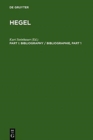 Image for Hegel Bibliography / Hegel Bibliographie. [Part I]