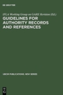Image for Guidelines for Authority Records and References