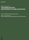Image for Bibliographie Der Osterreichischen Zeitungen 1621-1945 : Register - Personen, Erscheinungsorte, Regionen