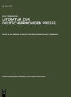 Image for Die Presse in Recht Und Rechtsprechung / Werbung