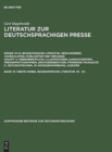 Image for Literatur zur deutschsprachigen Presse, Band 13, 136876-149882. Biographische Literatur. Mi - Sc