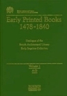 Image for Early Printed Books Catalogue 1478-1840