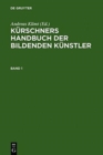 Image for Kurschners Handbuch Der Bildenden Kunstler