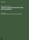 Image for Register Zum Archiv Fur Geschichte Des Buchwesens (Band I-XX)