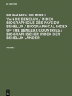 Image for Biografische Index Van de Benelux