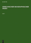 Image for Griechischer Biographischer Index